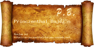 Princzenthal Baján névjegykártya